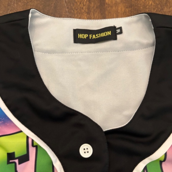 Hop Fashion Bel Air #34 Graffiti Basebal Button Up Jersey - Picture 4 of 7